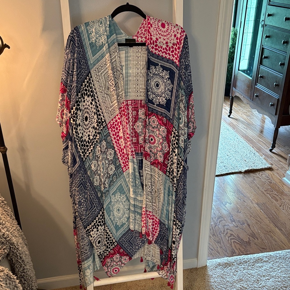 Coco & Carmen Multicolor Patchwork Kimono - image 1